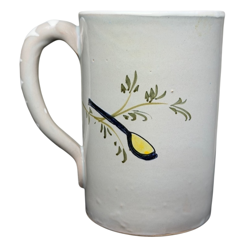 Carrot and Spoon Hand-Painted Made in Italy Pottery Mug featuring charming spoon design
