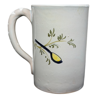 Carrot and Spoon Hand-Painted Made in Italy Pottery Mug featuring charming spoon design