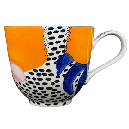 Colorful Cassie Byrnes Anthropologie Mug featuring bold patterns and a unique design