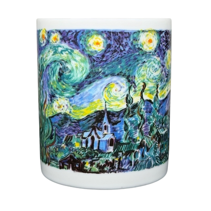 Chaleur Starry Night Van Gogh vintage mug featuring vibrant colors and iconic artwork