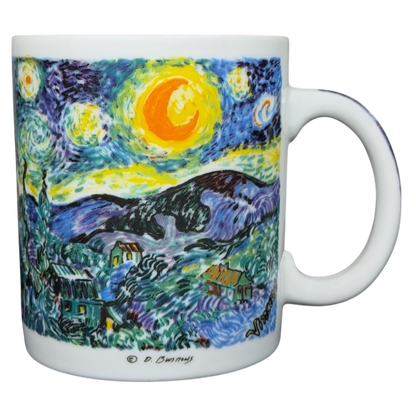 Chaleur Starry Night Van Gogh vintage mug featuring vibrant artwork inspired by the famous painting
