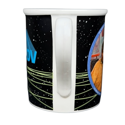 Chekov Star Trek vintage mug featuring vibrant space theme and character portrait