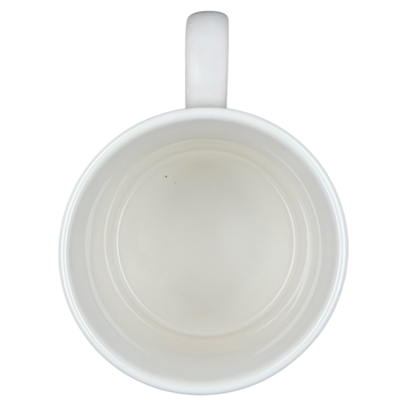 Inside view of a Chekov Star Trek vintage mug showcasing a clean, simple design