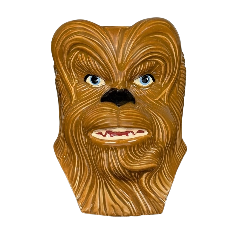 Chewbacca 3D vintage Applause mug collectible with detailed Wookiee face design