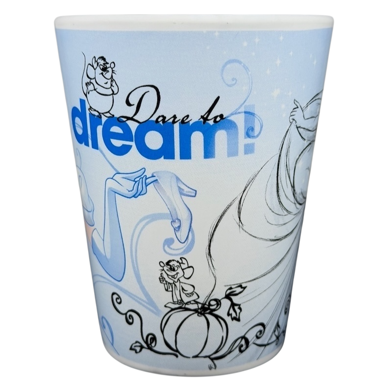 Cinderella Dare To Dream Disney mug featuring Cinderella and mice on a whimsical design
