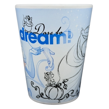 Cinderella Dare To Dream Disney mug featuring Cinderella and mice on a whimsical design