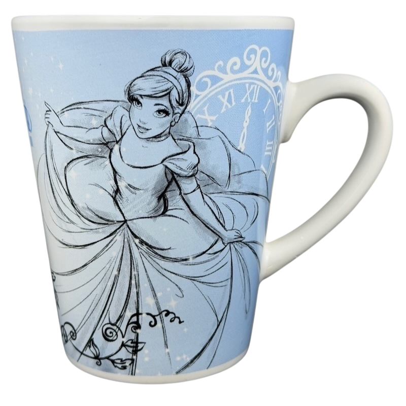 Cinderella Dare To Dream Disney mug featuring an elegant illustration of Cinderella
