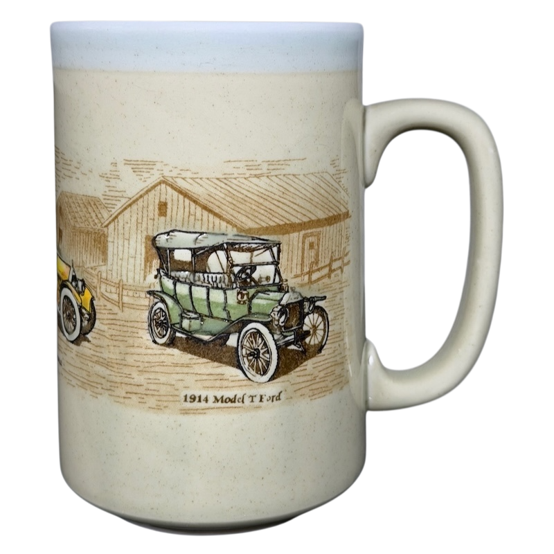 Classic Cars Mug vintage Otagiri featuring a detailed illustration of a 1914 Model T Ford