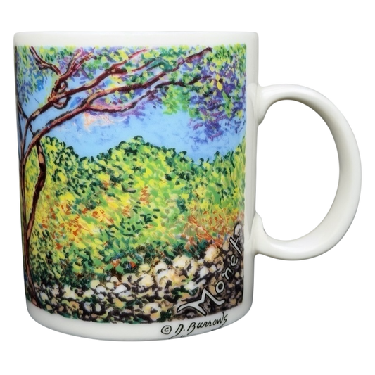 Claude Monet Antibes Salis Gardens collectible mug featuring vibrant colors and detailed artwork