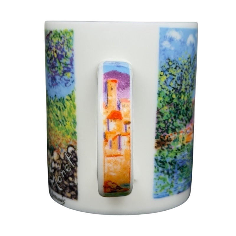 Claude Monet Antibes Salis Gardens collectible mug featuring vibrant artwork and detailed imagery