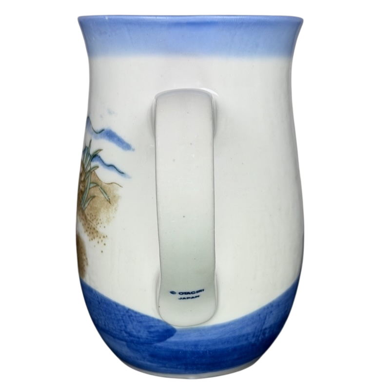 Coastal Seashell vintage Mug Otagiri featuring a scenic ocean view with a handle