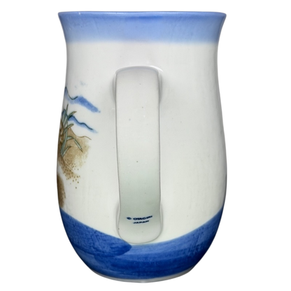 Coastal Seashell vintage Mug Otagiri featuring a scenic ocean view with a handle