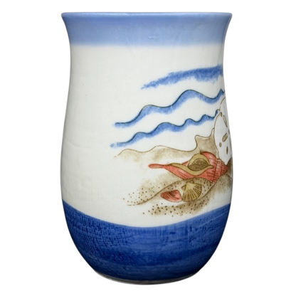 Coastal Seashell vintage Mug Otagiri with intricate seashell design and blue accents