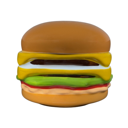 Collectible In-N-Out mug shaped like a cheeseburger with vibrant colors and detailed toppings