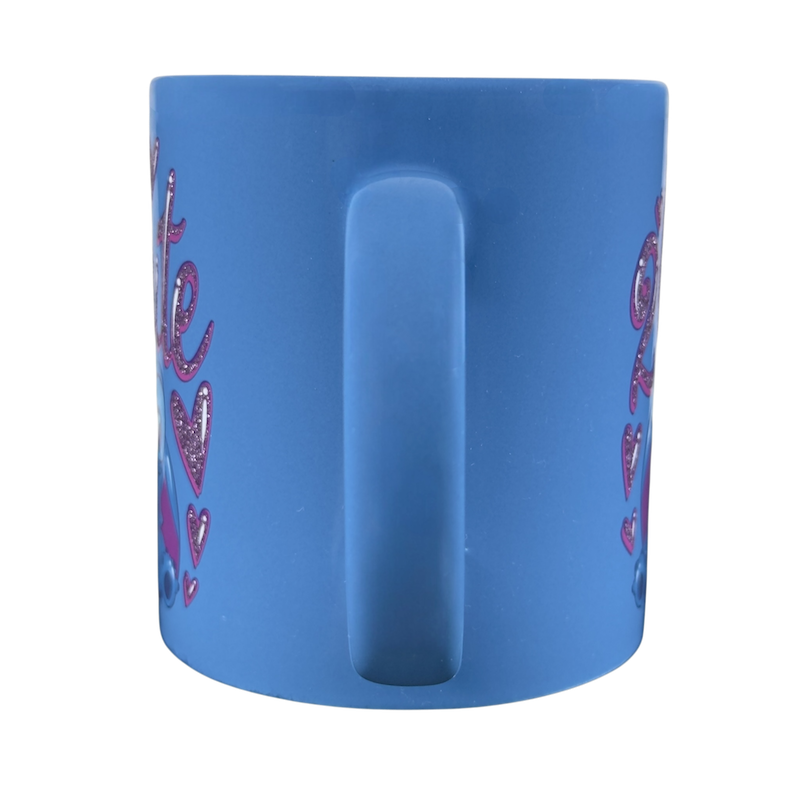 Disney collectible Stitch mug purchase featuring vibrant colors and playful heart designs