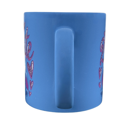 Disney collectible Stitch mug purchase featuring vibrant colors and playful heart designs