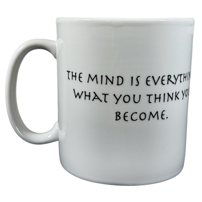 Coventry Buddha collectible coffee mug with inspirational quote The mind is everything what you think you become