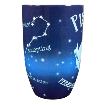 Coventry Pisces astrology collectible mug showing blue starry constellation design and Pisces traits