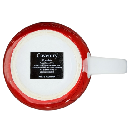 Coventry Porcelain Fine Leo zodiac astrology Coventry mug with vibrant red design
