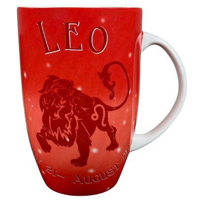 Leo zodiac astrology Coventry mug featuring a lion design and astrological dates