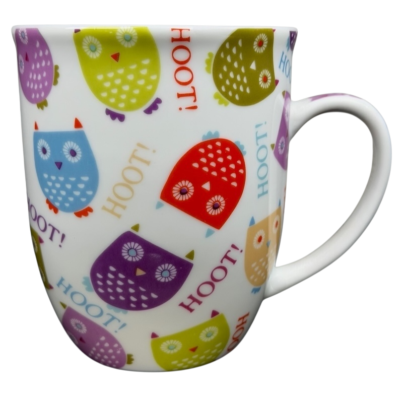 Colorful Owls Hoot Mug Creative Tops featuring playful owl designs in various colors