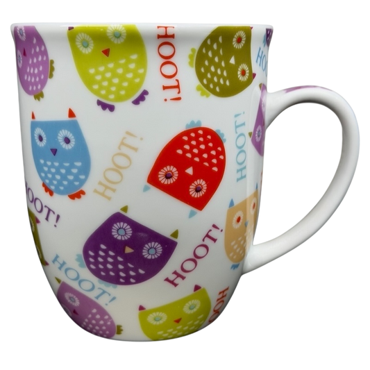 Colorful Owls Hoot Mug Creative Tops featuring playful owl designs in various colors