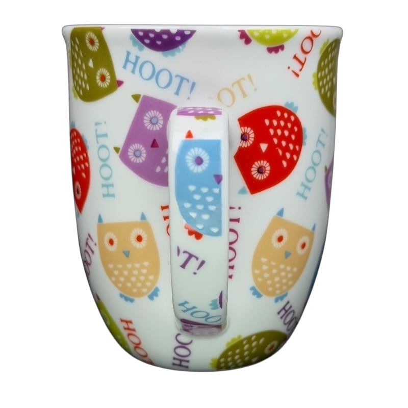 Colorful Owls Hoot Mug Creative Tops featuring various owl designs and playful text