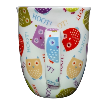 Colorful Owls Hoot Mug Creative Tops featuring various owl designs and playful text