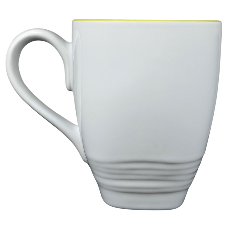 Dean Crouser Dragonfly Mug with a sleek white design and subtle textured details