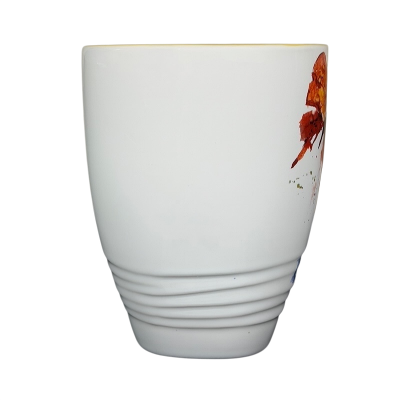 Dean Crouser watercolor butterflies collectible mug with vibrant colorful design and unique texture