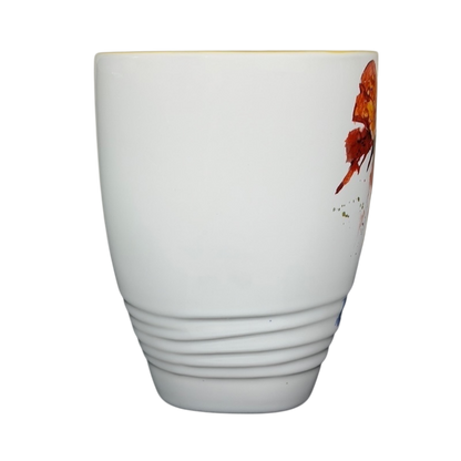 Dean Crouser watercolor butterflies collectible mug with vibrant colorful design and unique texture