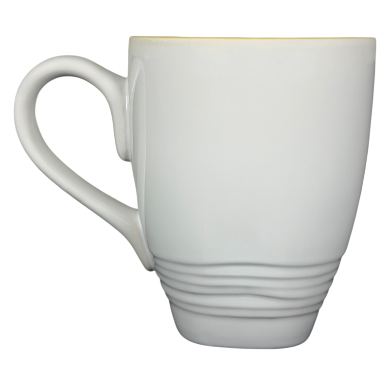 Dean Crouser watercolor butterflies collectible mug in white porcelain with elegantly designed curves