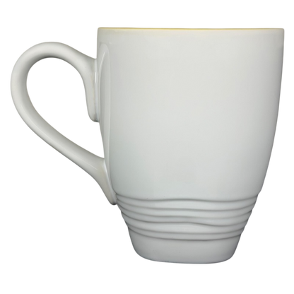 Dean Crouser watercolor butterflies collectible mug in white porcelain with elegantly designed curves
