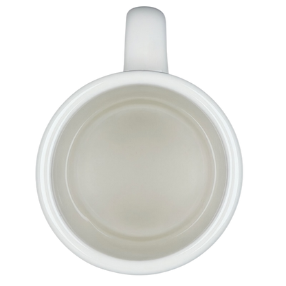 Top view of a white ceramic Dean Deluca Diner Mug with a smooth interior surface