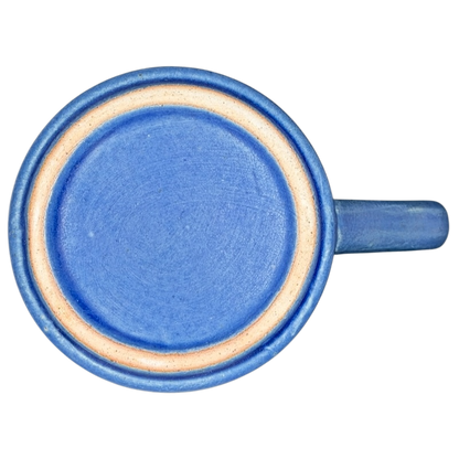 Top view of a blue ceramic Deer Logo Mug Caribou Coffee with a smooth finish