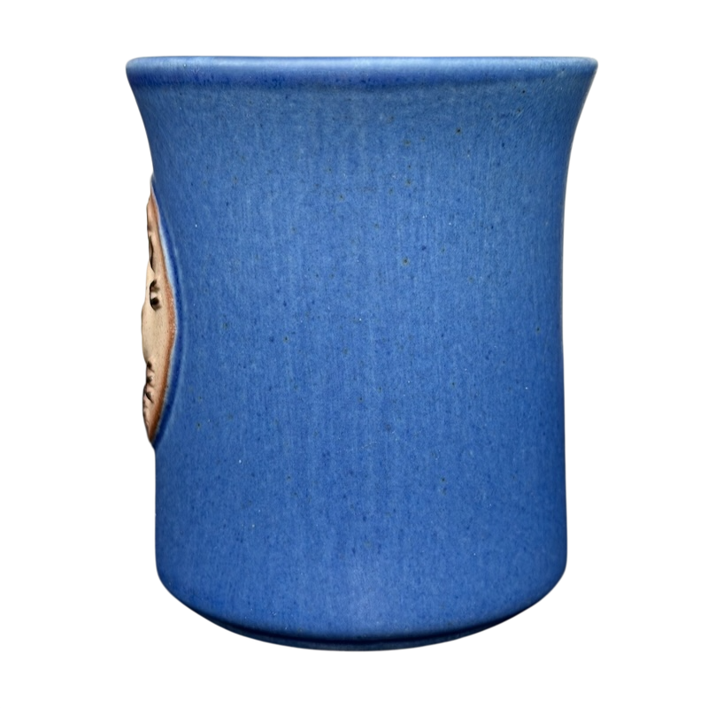 Blue ceramic Deer Logo Mug Caribou Coffee with smooth finish and unique design