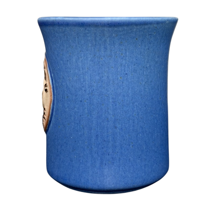 Blue ceramic Deer Logo Mug Caribou Coffee with smooth finish and unique design