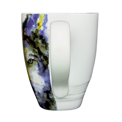 Dean Crouser Wolf Mug Demdaco featuring a colorful wolf design with a sturdy handle