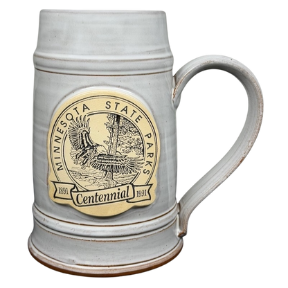 Minnesota State Parks Centennial Stein Deneen Pottery with intricate design and sturdy handle