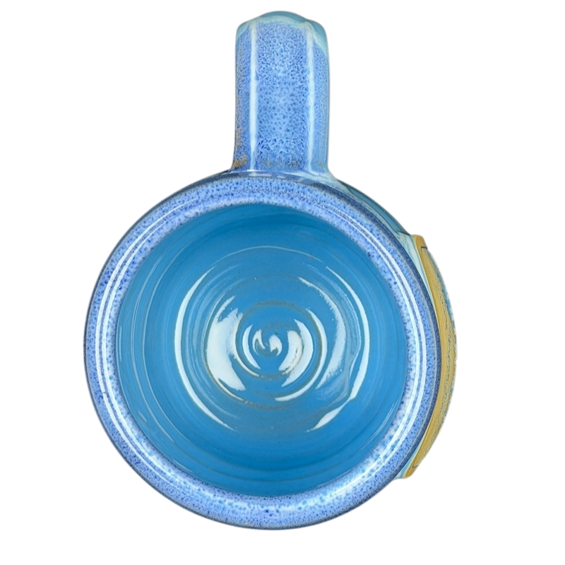 Mount Rainier National Park Mug Deneen Pottery in Blue with a Unique Swirled Interior Design