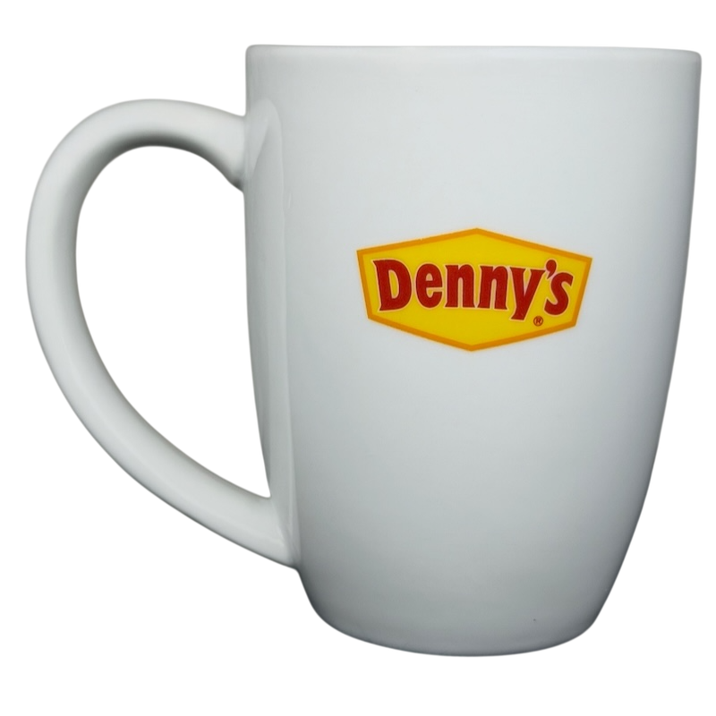 Denny's Variety Is The Spice Of Life mug from Oneida in white ceramic with Denny's logo