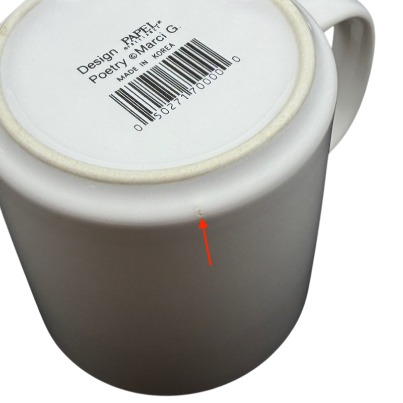 Papel Derrick name poetry mug with a smooth ceramic finish and comfortable handle