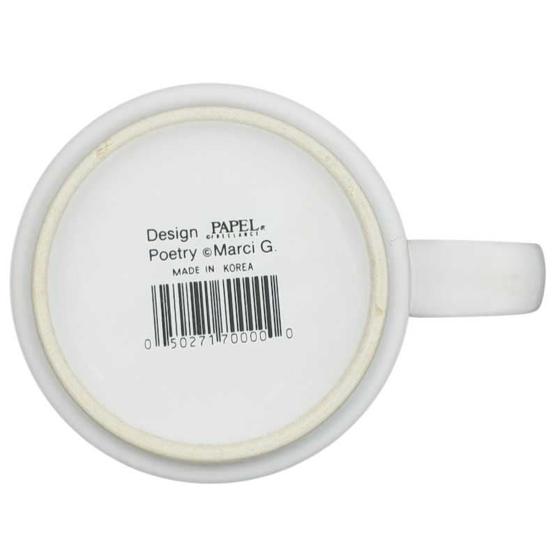 Papel Derrick name poetry mug featuring a smooth ceramic finish and a comfortable handle