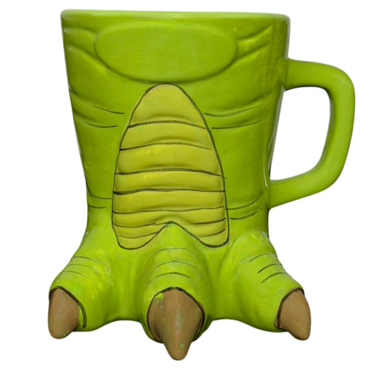 Dinosaur Foot 3D Figural T-Rex Mug in Green with Realistic Claw Details for Unique Drinkware
