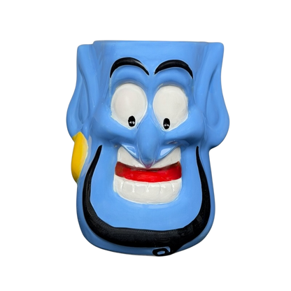 Aladdin Movie Genie Sculpted Mug Disney featuring a vibrant blue design with a smiling face