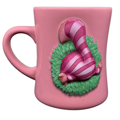 Alice In Wonderland Cheshire Cat Mug Disney in pink with playful striped design