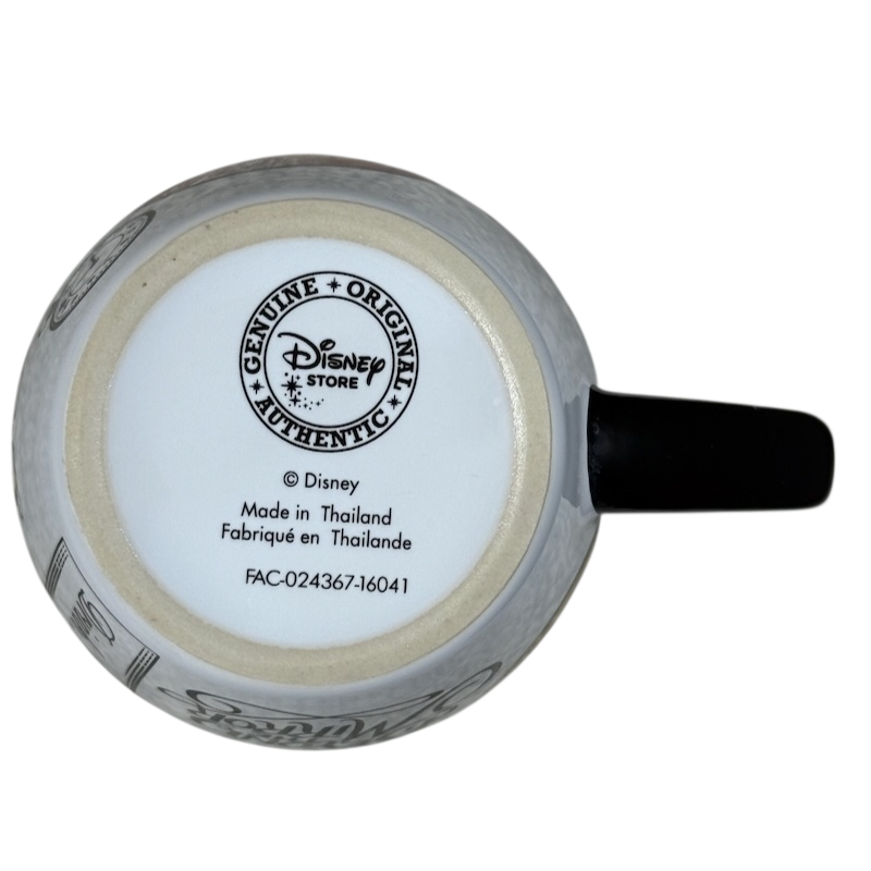 Bottom view of Disney Alice Through The Looking Glass collectible mug showing authenticity and manufacturing details