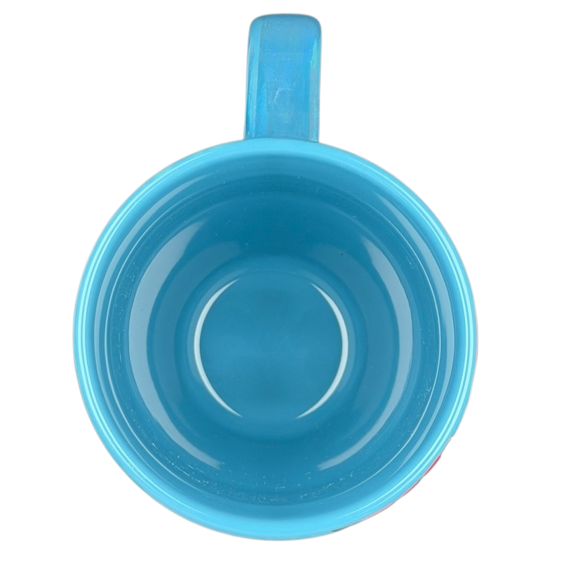 Interior view of the Ariel Once I Wake Up collectible mug in vibrant blue color