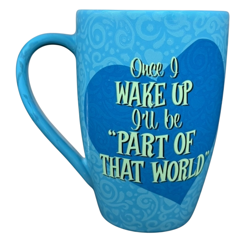 Disney Ariel Once I Wake Up collectible mug featuring blue heart design and quote
