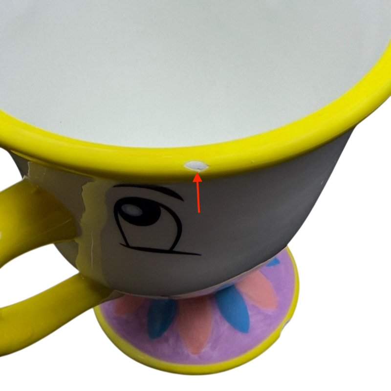 Beauty and the Beast Chip Potts Smiling Mug Disney with vibrant yellow and floral design